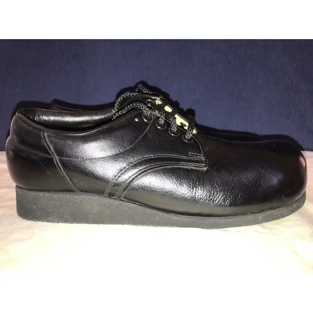 P. W. Minor Orthopedic Black Lace Up Wedge Heel Comfort Shoe 8.5 M Medium